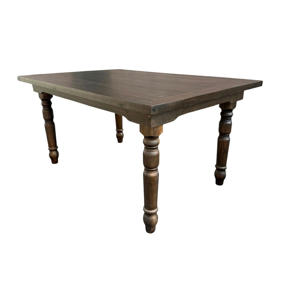 Chivari 60" x 40" (5 Foot) Fruitwood Rectangle Fluted Leg Wood Farm Table TFARMRT6040-FTW-T-AX
