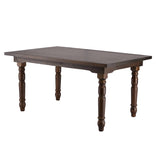 60" x 40" (5 Foot) Fruitwood Rectangle Fluted Leg Wood Farm Table