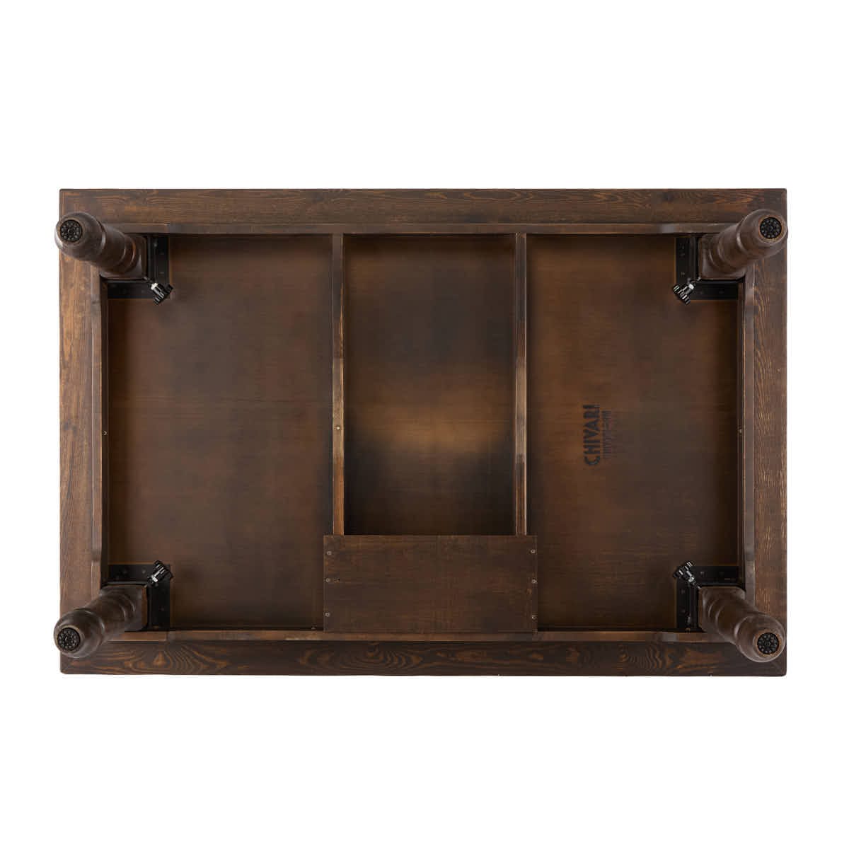 Chivari 60" x 40" (5 Foot) Fruitwood Rectangle Fluted Leg Wood Farm Table TFARMRT6040-FTW-T-AX