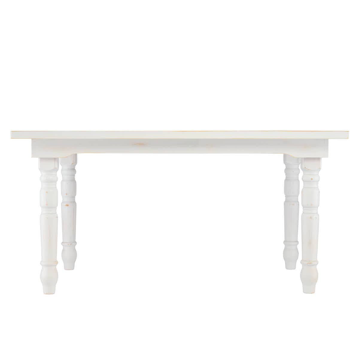 Chivari Capsule Bridge Serpentine Farm Table Kit - Seats 20 - Includes 4 White Distressed Serpentine Tables and 2 Rectangle Tables TFARM-SNKT-WD5