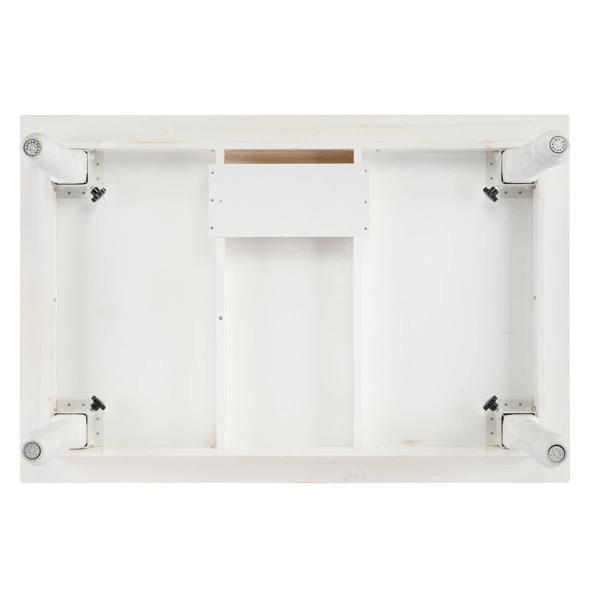 Chivari 60" x 40" (5 Foot) White Distressed Rectangle Fluted Leg Wood Farm Table TFARMRT6040-WD-T-AX