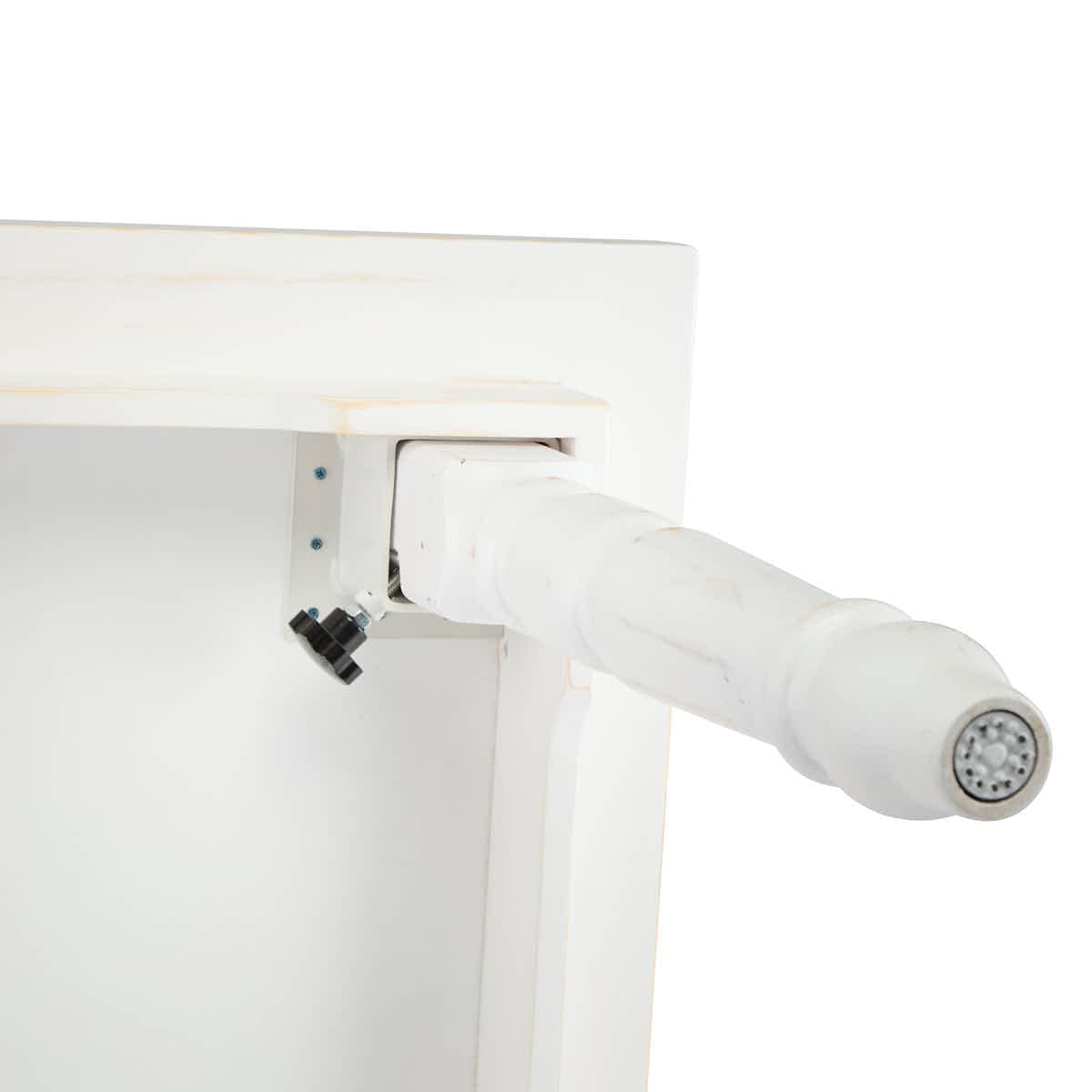 Chivari 60" x 40" (5 Foot) White Distressed Rectangle Fluted Leg Wood Farm Table TFARMRT6040-WD-T-AX