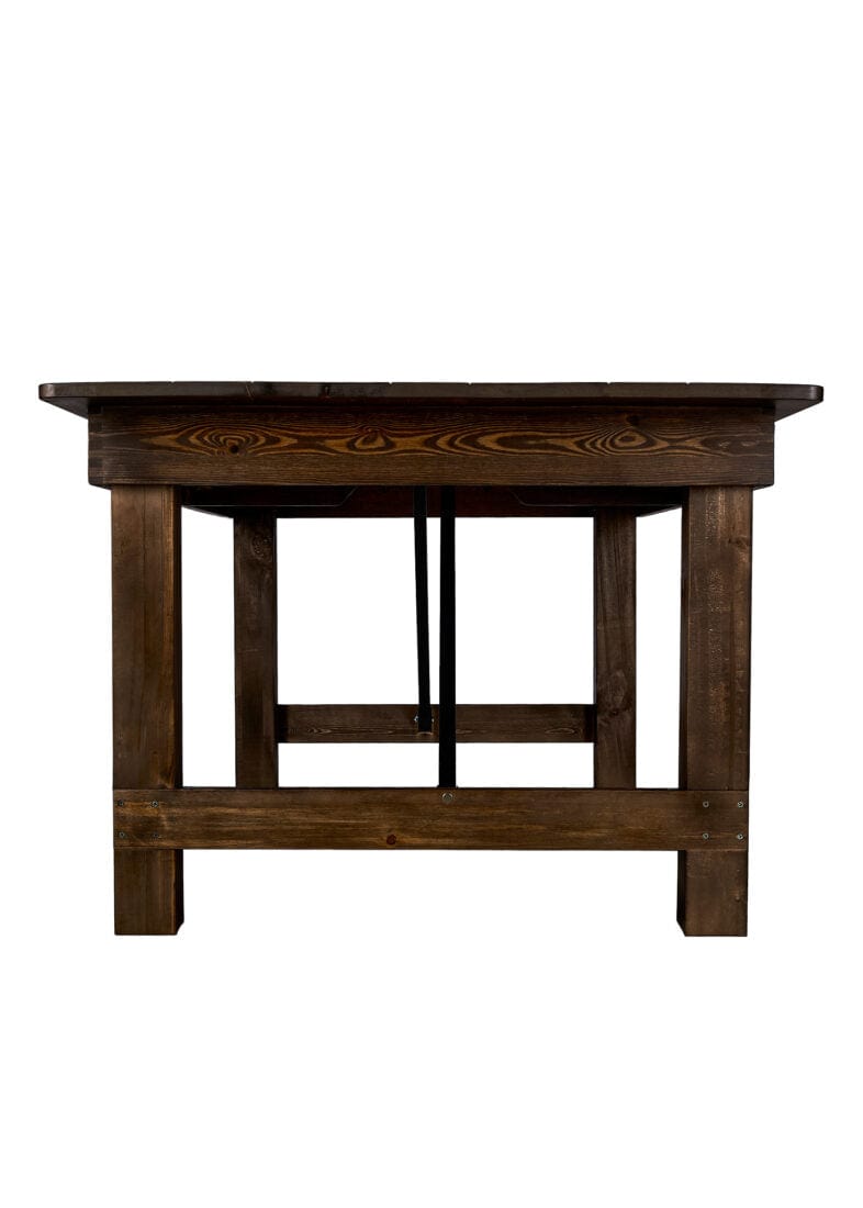 Chivari 72″ x 40″ (6 Foot ) Fruitwood Rectangle Straight Leg Wood Farm Table TFARMRT7240-FRTWOOD-S-LEG-AX-T
