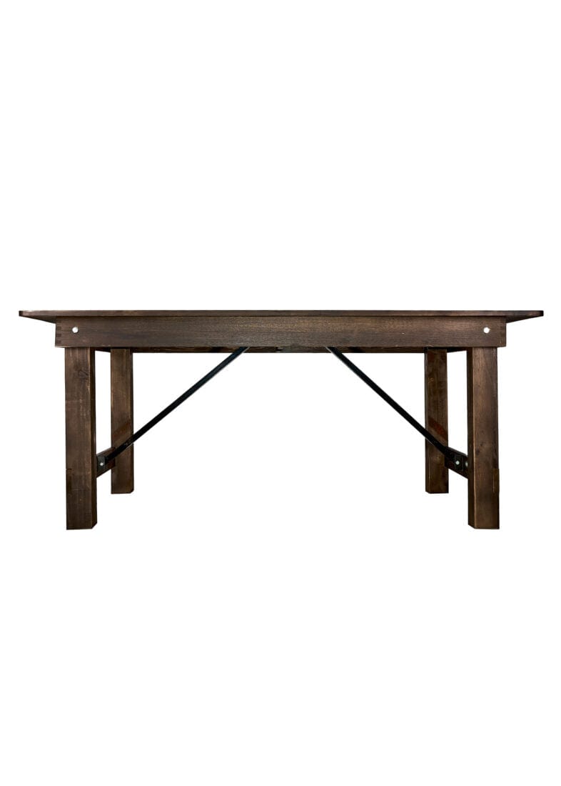 Chivari 72″ x 40″ (6 Foot ) Fruitwood Rectangle Straight Leg Wood Farm Table TFARMRT7240-FRTWOOD-S-LEG-AX-T