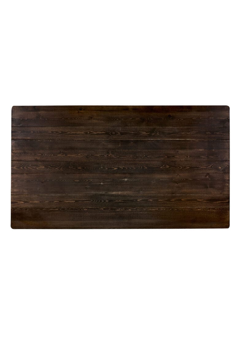 Chivari 72″ x 40″ (6 Foot ) Fruitwood Rectangle Straight Leg Wood Farm Table TFARMRT7240-FRTWOOD-S-LEG-AX-T