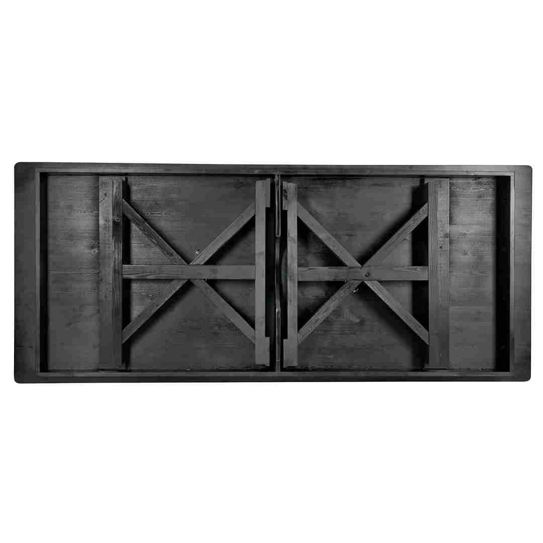 Chivari 96″ x 40″ (8 Foot) Black Rectangle X Leg Wood Farm Table TFARMRT9640-BLACK-X-LEG-AX-T
