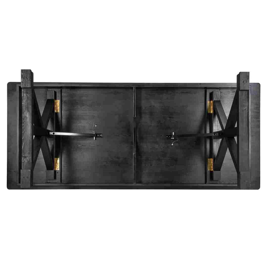Chivari 96″ x 40″ (8 Foot) Black Rectangle X Leg Wood Farm Table TFARMRT9640-BLACK-X-LEG-AX-T