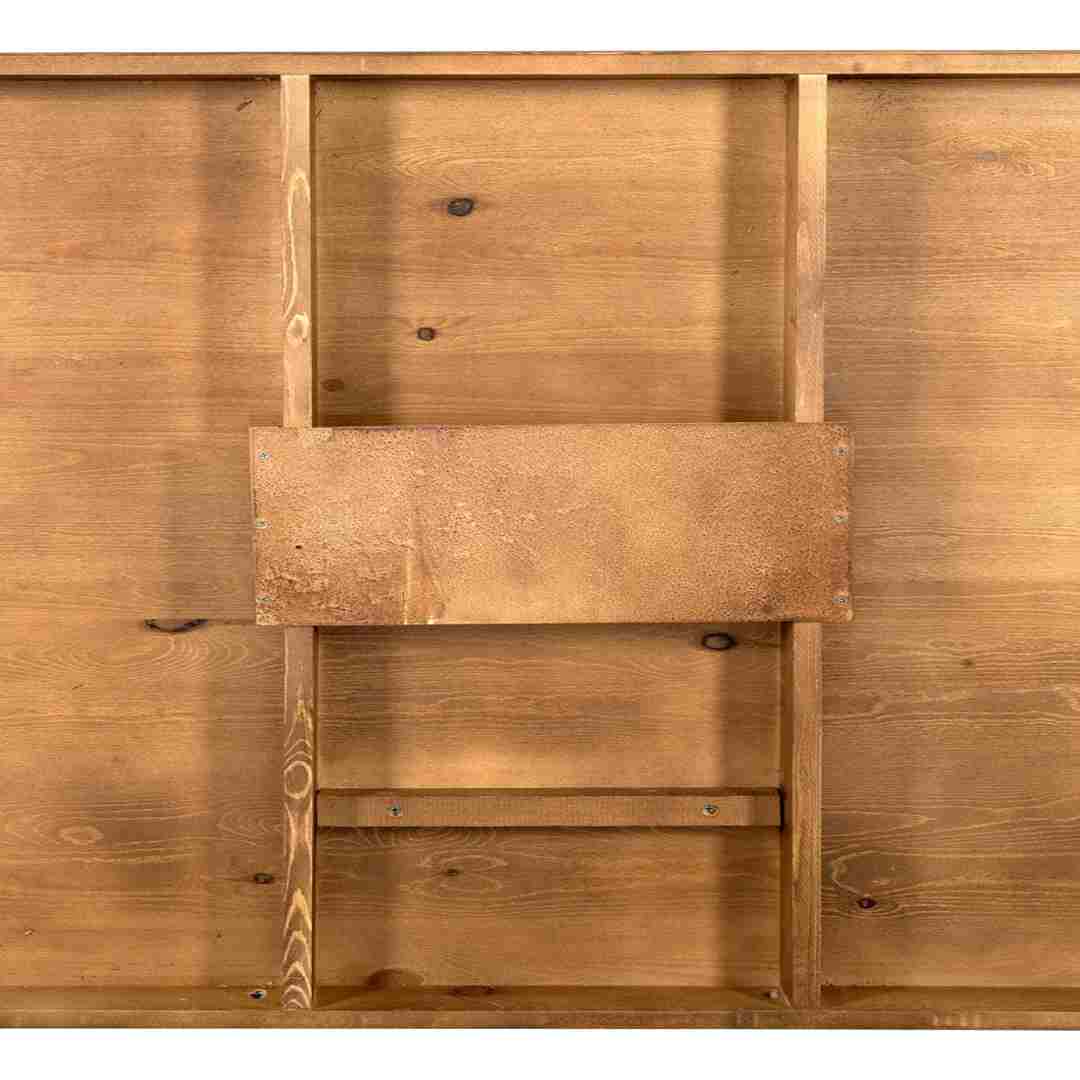 Chivari Scratch and Dent Chestnut 96" x 40" (8 Foot) Rectangle Fluted Leg Wood Farm Table TFARMRT9640-CHESTNUT-T-LEG-AX-T-SD