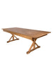 Chivari 96" x 40" (8 Foot) Chestnut Rectangle X Leg Wood Farm Table TFARMRT9640-CHESTNUT-X-LEG-AX-T