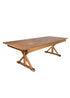 Chivari Scratch and Dent 96" x 40" (8 Foot) Chestnut Rectangle X Leg Wood Farm Table TFARMRT9640-CHESTNUT-X-LEG-AX-T-SD