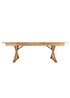 Chivari 96" x 40" (8 Foot) Chestnut Rectangle X Leg Wood Farm Table TFARMRT9640-CHESTNUT-X-LEG-AX-T