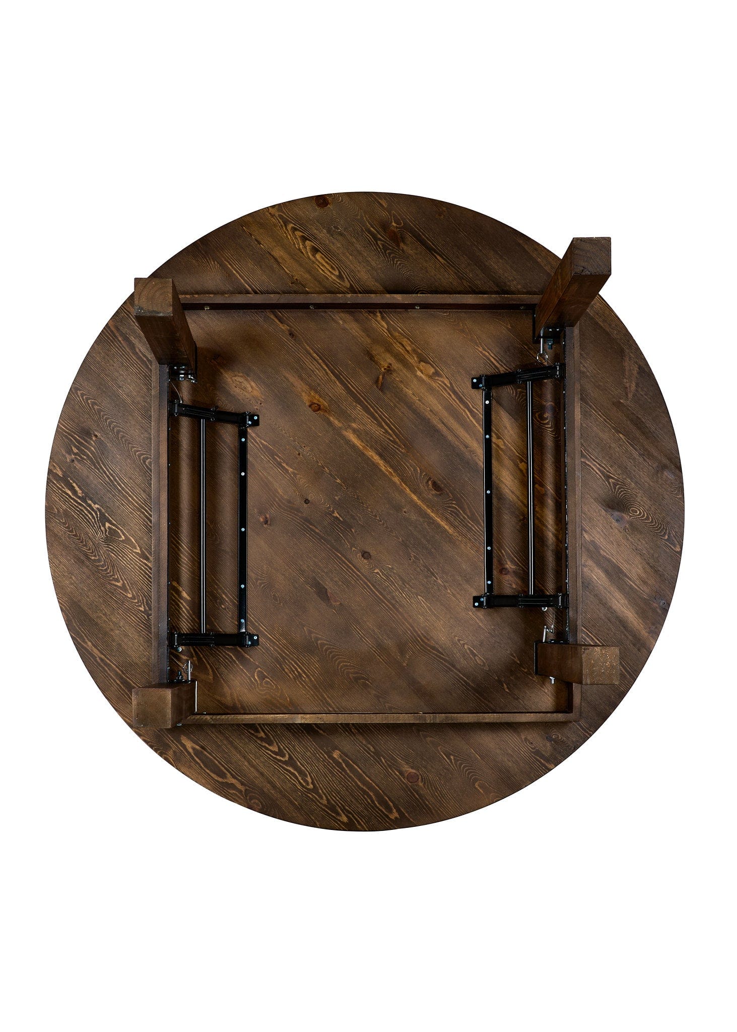 Chivari 60" (5 Foot) Fruitwood Round Farm Table TFARMRD60-FRTWD-S-LEG-AX-T