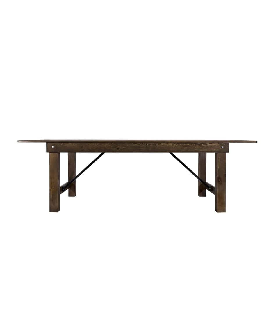Chivari 96" x 40" (8 Foot) Fruitwood Rectangle Straight Leg Wood Farm Table TFARMRT9640-FRUITWOO-S-LEG-AX-T