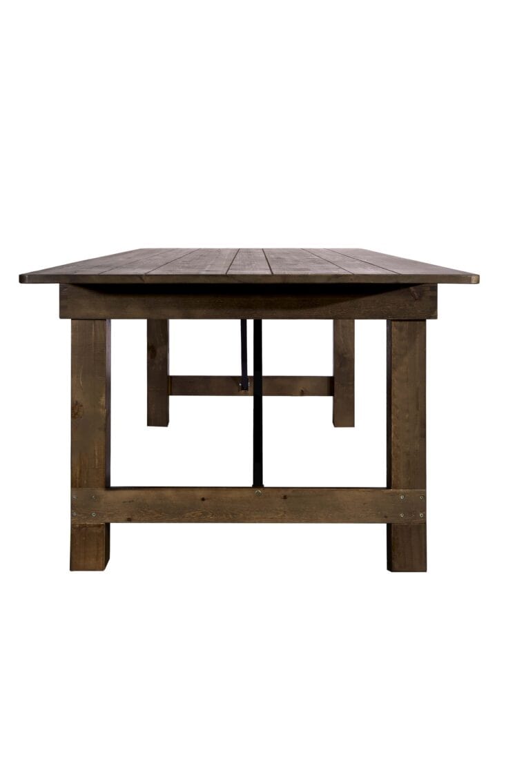Chivari 96" x 40" (8 Foot) Fruitwood Rectangle Straight Leg Wood Farm Table TFARMRT9640-FRUITWOO-S-LEG-AX-T