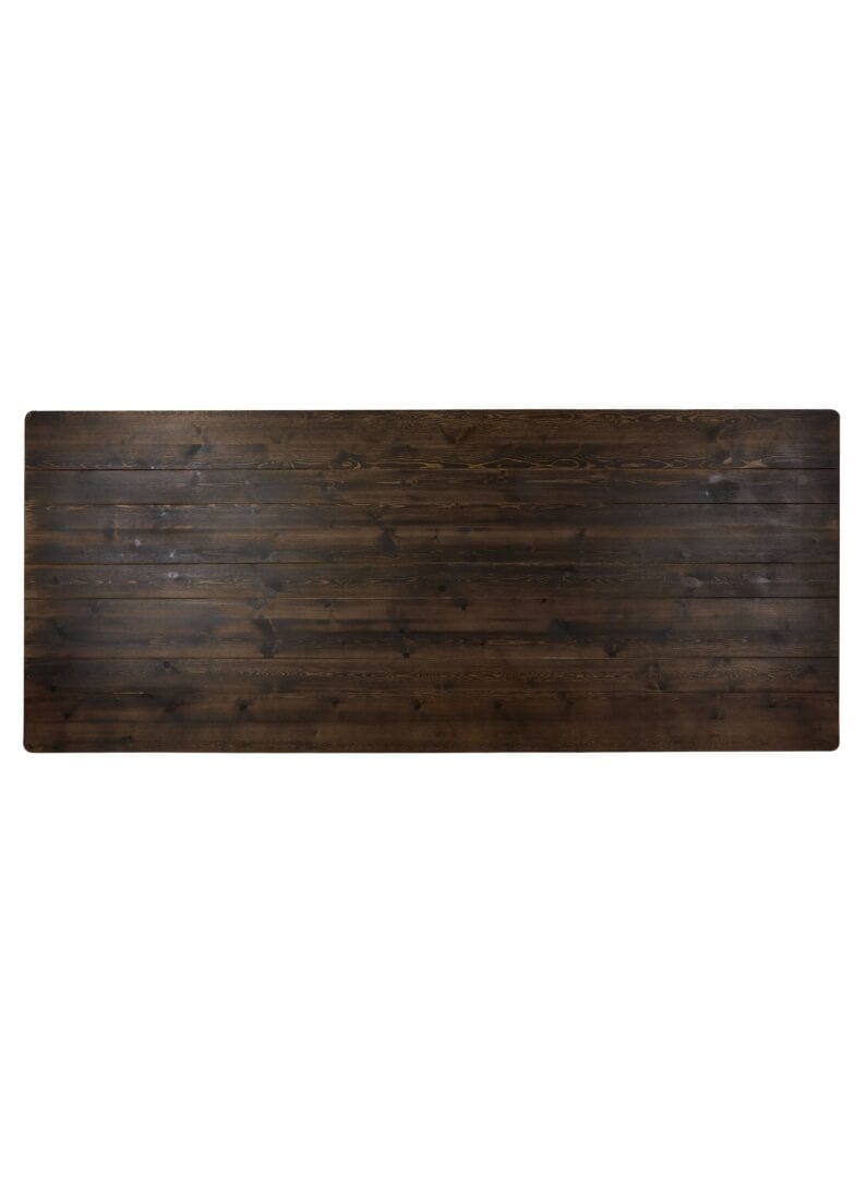 Chivari 96" x 40" (8 Foot) Fruitwood Rectangle X Leg Wood Farm Table TFARMRT9640-FRUITWOOD-X-LEG-AX-T