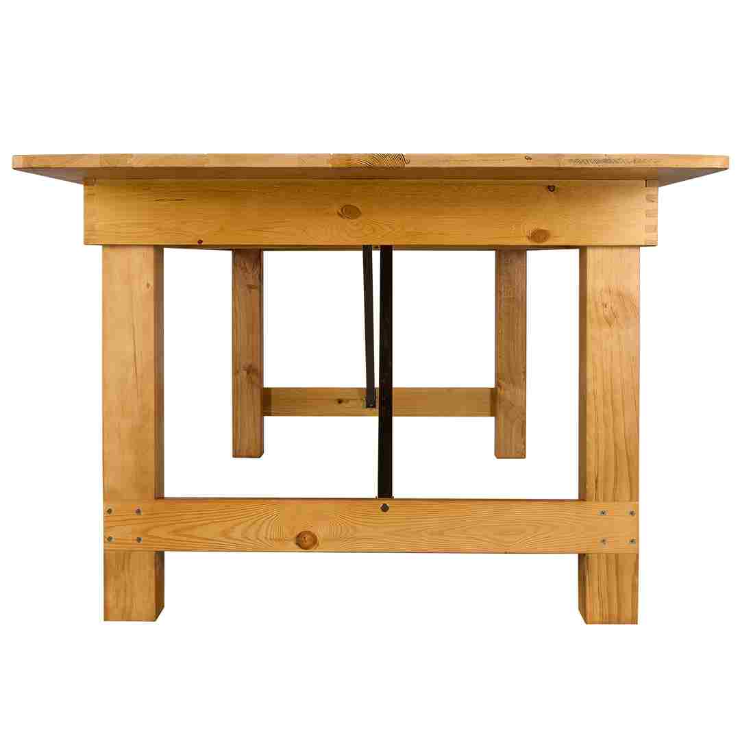 Chivari 96" x 40" (8 Foot) Natural Rectangle Straight Leg Wood Farm Table TFARMRT9640-NATURAL-S-LEG-AX-T