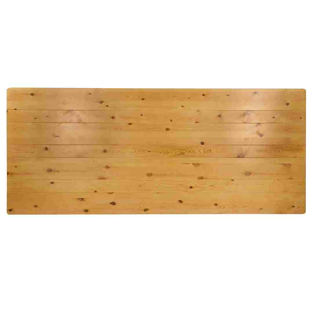 Chivari 96" x 40" (8 Foot) Natural Rectangle Straight Leg Wood Farm Table TFARMRT9640-NATURAL-S-LEG-AX-T