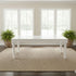Chivari 96" x 40" (8 Foot) White Distressed Rectangle Thin Fluted Leg Wood Farm Table TFARMRT9640-WHITEDIS-T-LEG-AX-T