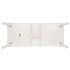 Chivari 96" x 40" (8 Foot) White Distressed Rectangle Thin Fluted Leg Wood Farm Table TFARMRT9640-WHITEDIS-T-LEG-AX-T