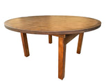 60" (5 Foot) Chestnut Round Straight Leg Wood Farm Table