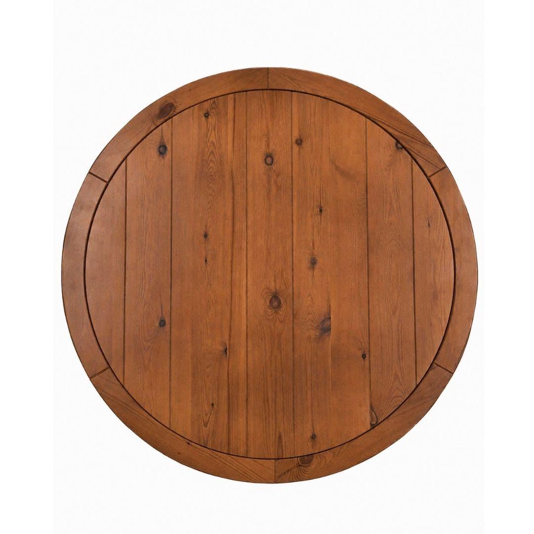 Chivari 60" (5 Foot) Chestnut Round Straight Leg Wood Farm Table TFRMPLRD60-CHT-ST-AX