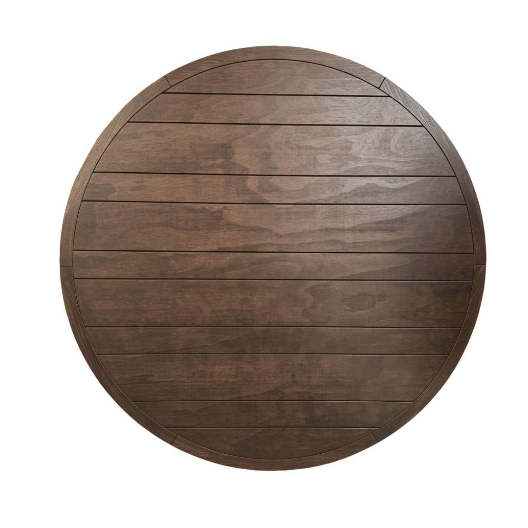 Chivari 60" (5 Foot) Fruitwood Round Straight Leg Wood Farm Table TFRMPLRD60-FTW-ST-AX