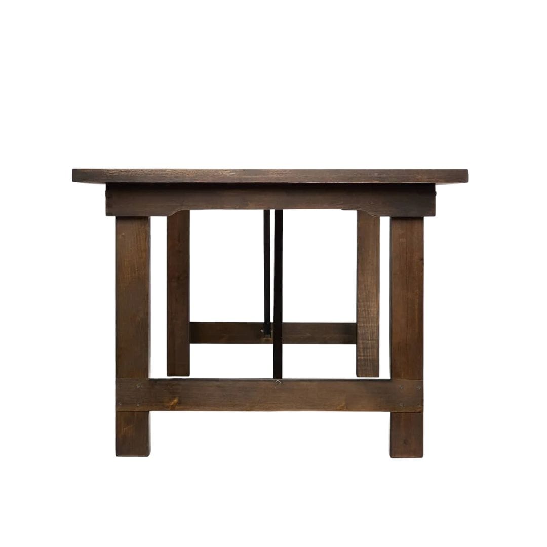 Chivari 72" x 40" (6 Foot) Fruitwood Rectangle Straight Leg Wood Farm Table TFRMPLRT7240-FTW-ST-AX