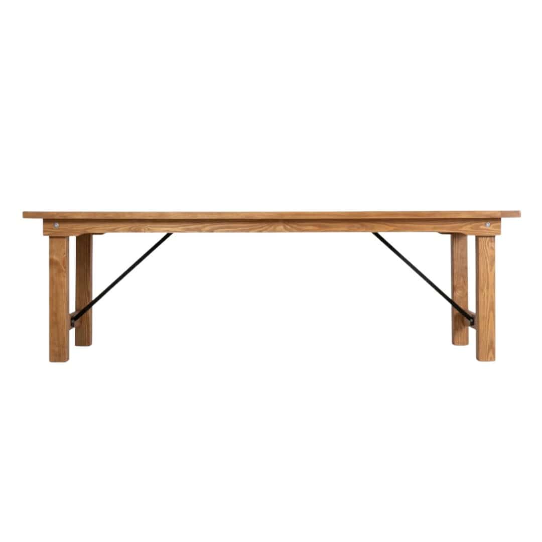 Chivari 72" x 40" (6 Foot) Natural Rectangle Straight Leg Wood Farm Table TFRMPLRT7240-NAT-ST-AX