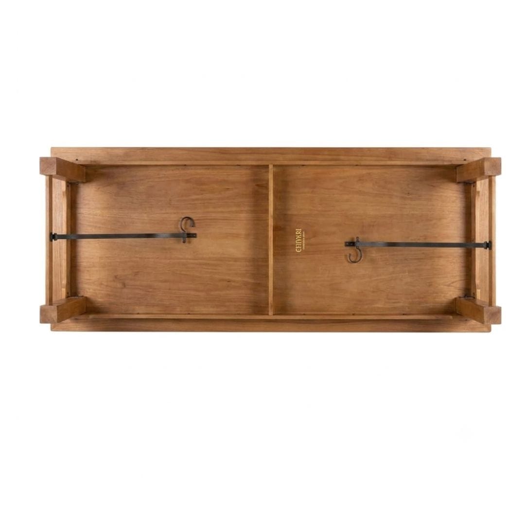 Chivari 72" x 40" (6 Foot) Natural Rectangle Straight Leg Wood Farm Table TFRMPLRT7240-NAT-ST-AX