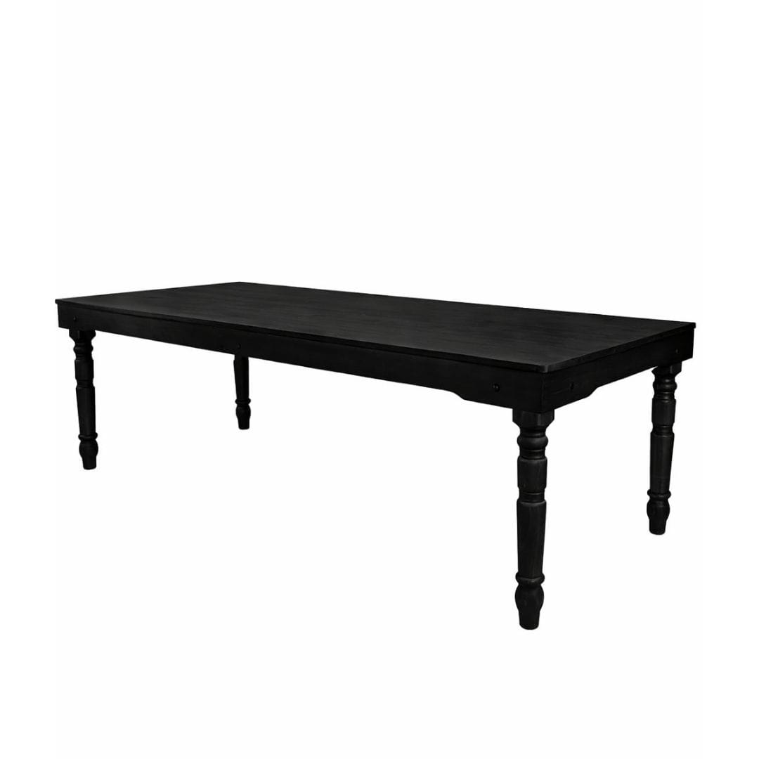 Chivari 96" x 40" (8 Foot) Black Rectangle Fluted Leg Wood Farm Table TFRMPLRT9640-BLK-FL-AX