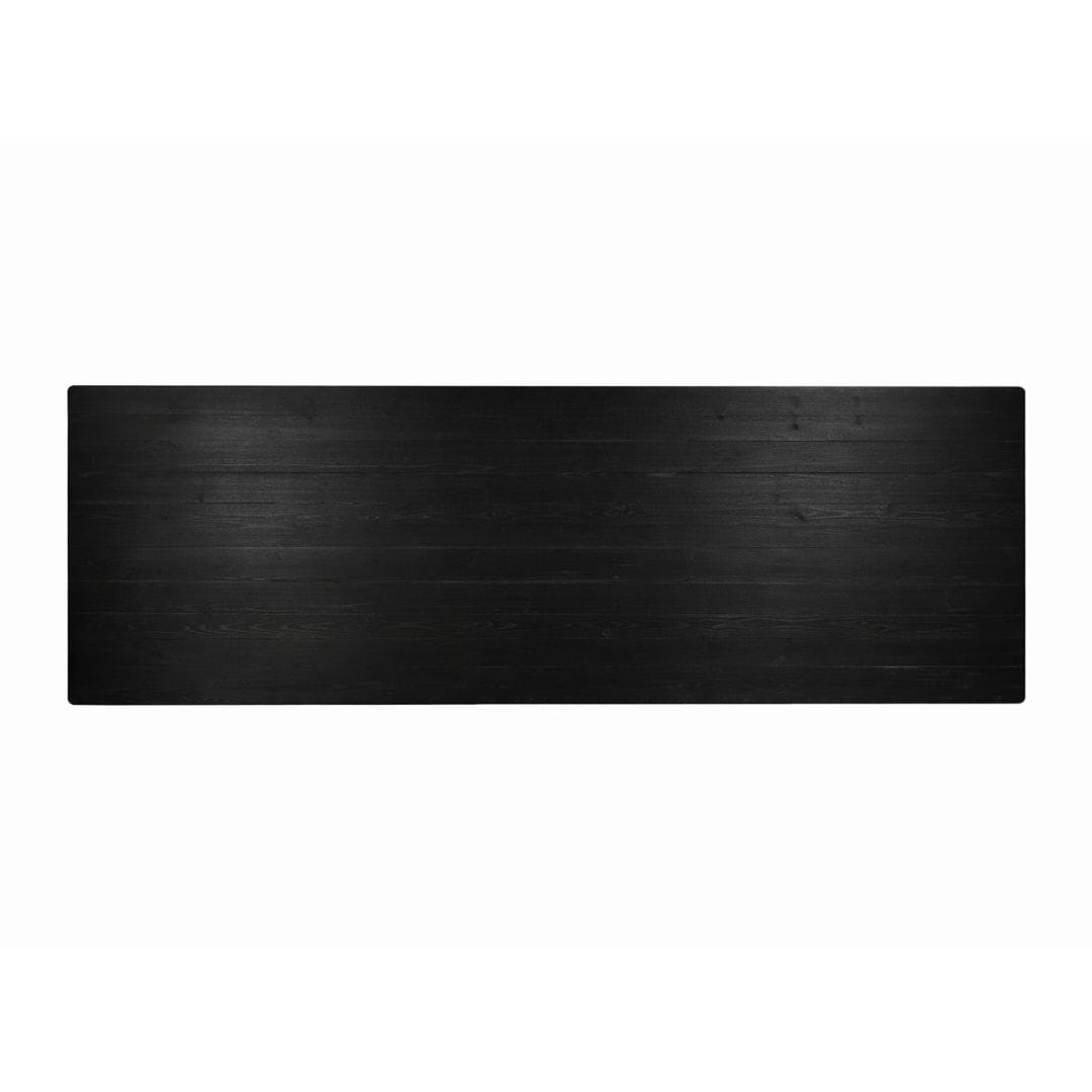 Chivari 96" x 40" (8 Foot) Black Rectangle Fluted Leg Wood Farm Table TFRMPLRT9640-BLK-FL-AX