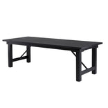 96" x 40" (8 Foot) Black Rectangle Straight Leg Wood Farm Table