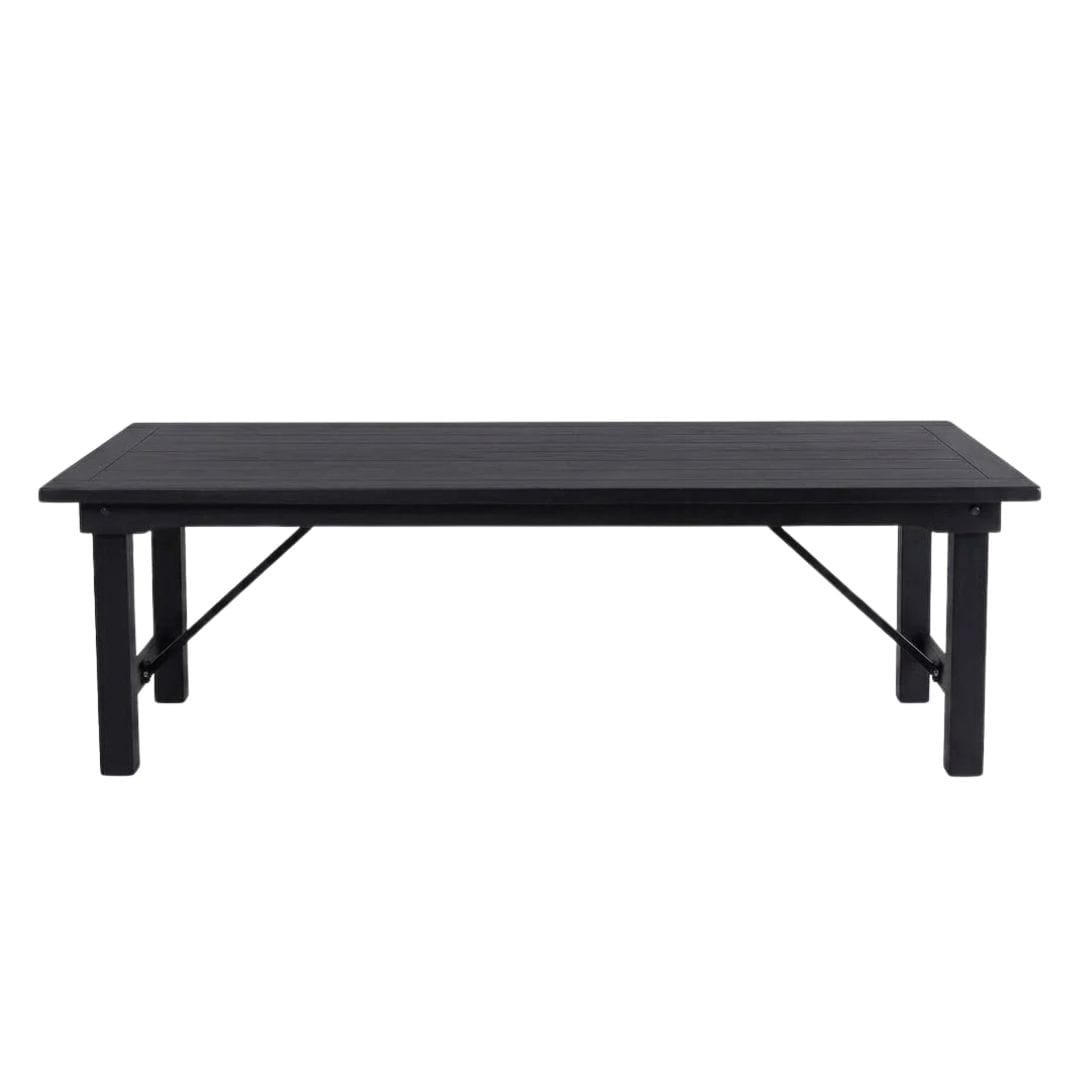 Chivari 96" x 40" (8 Foot) Black Rectangle Straight Leg Wood Farm Table TFRMPLRT9640-BLK-ST-AX