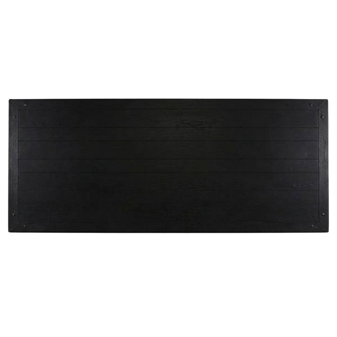 Chivari 96" x 40" (8 Foot) Black Rectangle Straight Leg Wood Farm Table TFRMPLRT9640-BLK-ST-AX