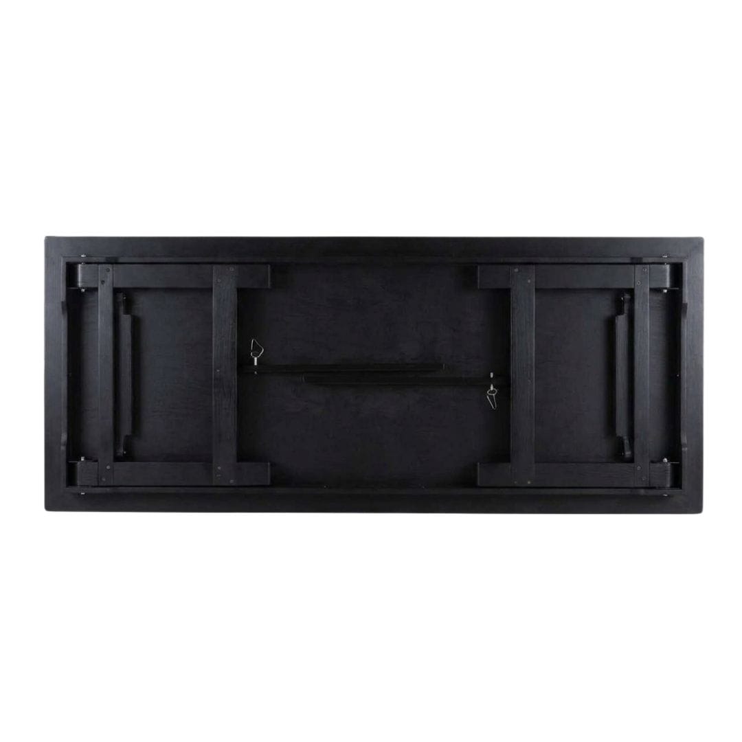 Chivari 96" x 40" (8 Foot) Black Rectangle Straight Leg Wood Farm Table TFRMPLRT9640-BLK-ST-AX