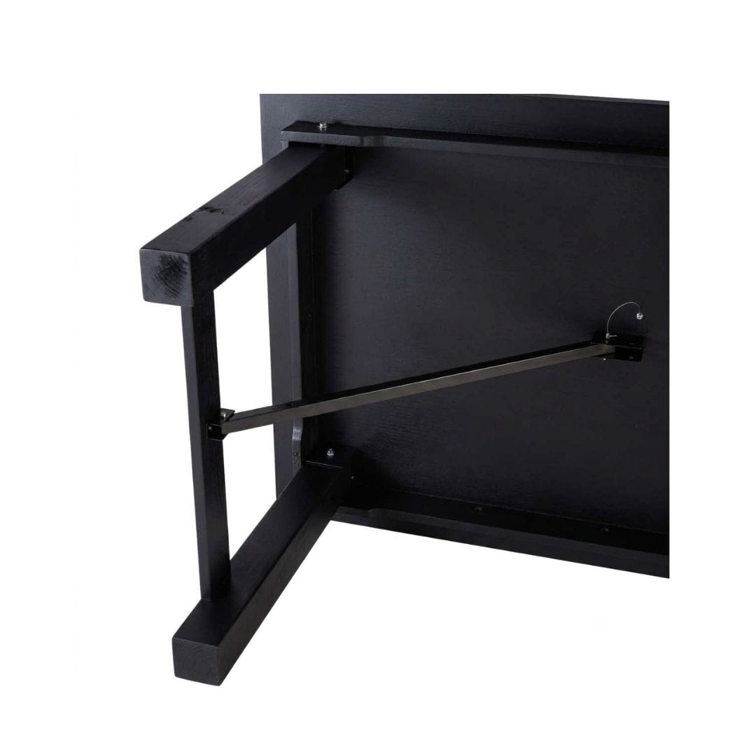 Chivari 96" x 40" (8 Foot) Black Rectangle Straight Leg Wood Farm Table TFRMPLRT9640-BLK-ST-AX