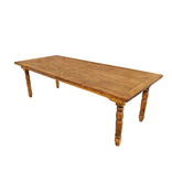 96" x 40" (8 Foot) Chestnut Finish Rectangle Fluted Leg Wood Farm Table