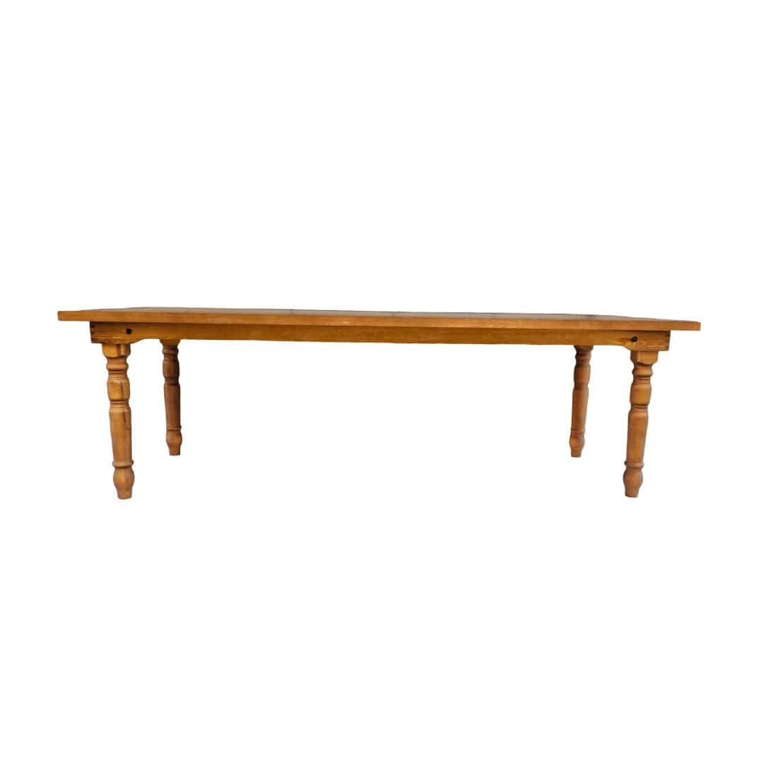 Chivari Chestnut 96" x 40" (8 Foot) Rectangle Fluted Leg Wood Farm Table TFRMPLRT9640-CHT-FL-AX