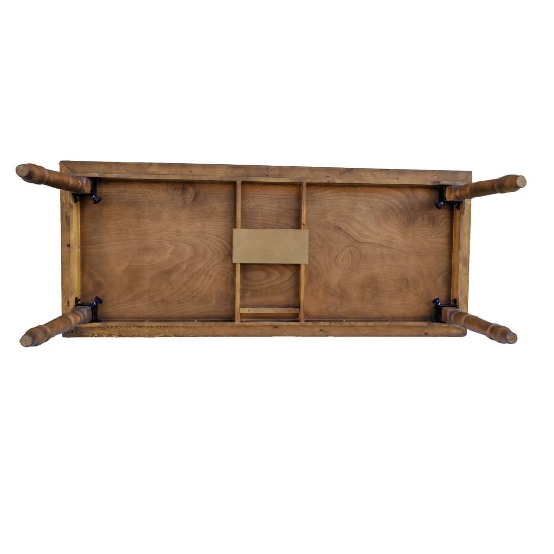 Chivari Chestnut 96" x 40" (8 Foot) Rectangle Fluted Leg Wood Farm Table TFRMPLRT9640-CHT-FL-AX