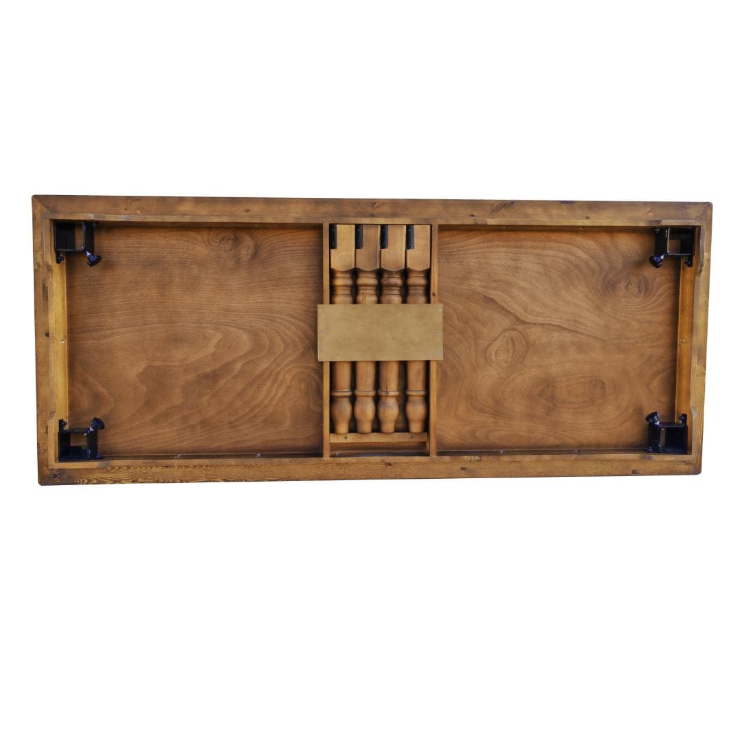 Chivari Chestnut 96" x 40" (8 Foot) Rectangle Fluted Leg Wood Farm Table TFRMPLRT9640-CHT-FL-AX