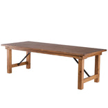 96" x 40" (8 Foot) Chestnut Finish Rectangle Straight Leg Wood Farm Table