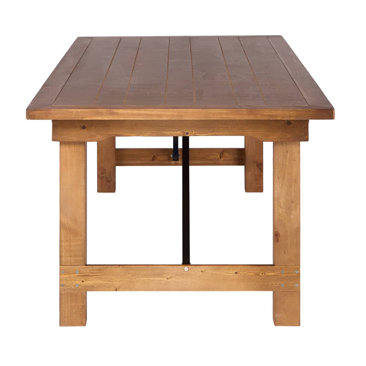 Chivari Chestnut 96" x 40" (8 Foot) Rectangle Straight Leg Wood Farm Table TFRMPLRT9640-CHT-ST-AX