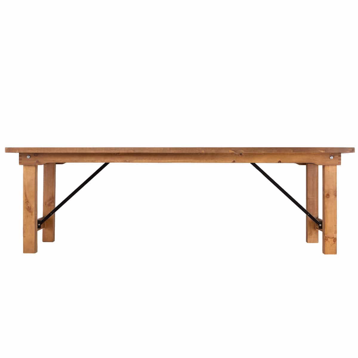 Chivari Chestnut 96" x 40" (8 Foot) Rectangle Straight Leg Wood Farm Table TFRMPLRT9640-CHT-ST-AX
