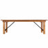 Chivari Chestnut 96" x 40" (8 Foot) Rectangle Straight Leg Wood Farm Table TFRMPLRT9640-CHT-ST-AX