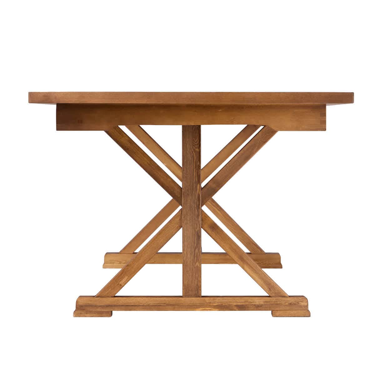 Chivari Chestnut 96" x 40" (8 Foot) Rectangle X Leg Wood Farm Table TFRMPLRT9640-CHT-XL-AX