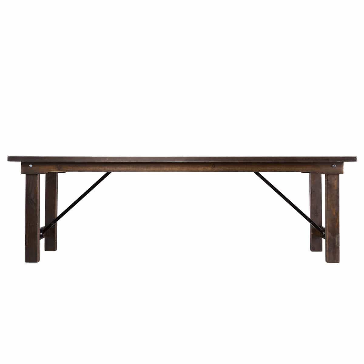 Chivari Fruitwood 96" x 40" (8 Foot) Rectangle Straight Leg Wood Farm Table TFRMPLRT9640-FTW-ST-AX