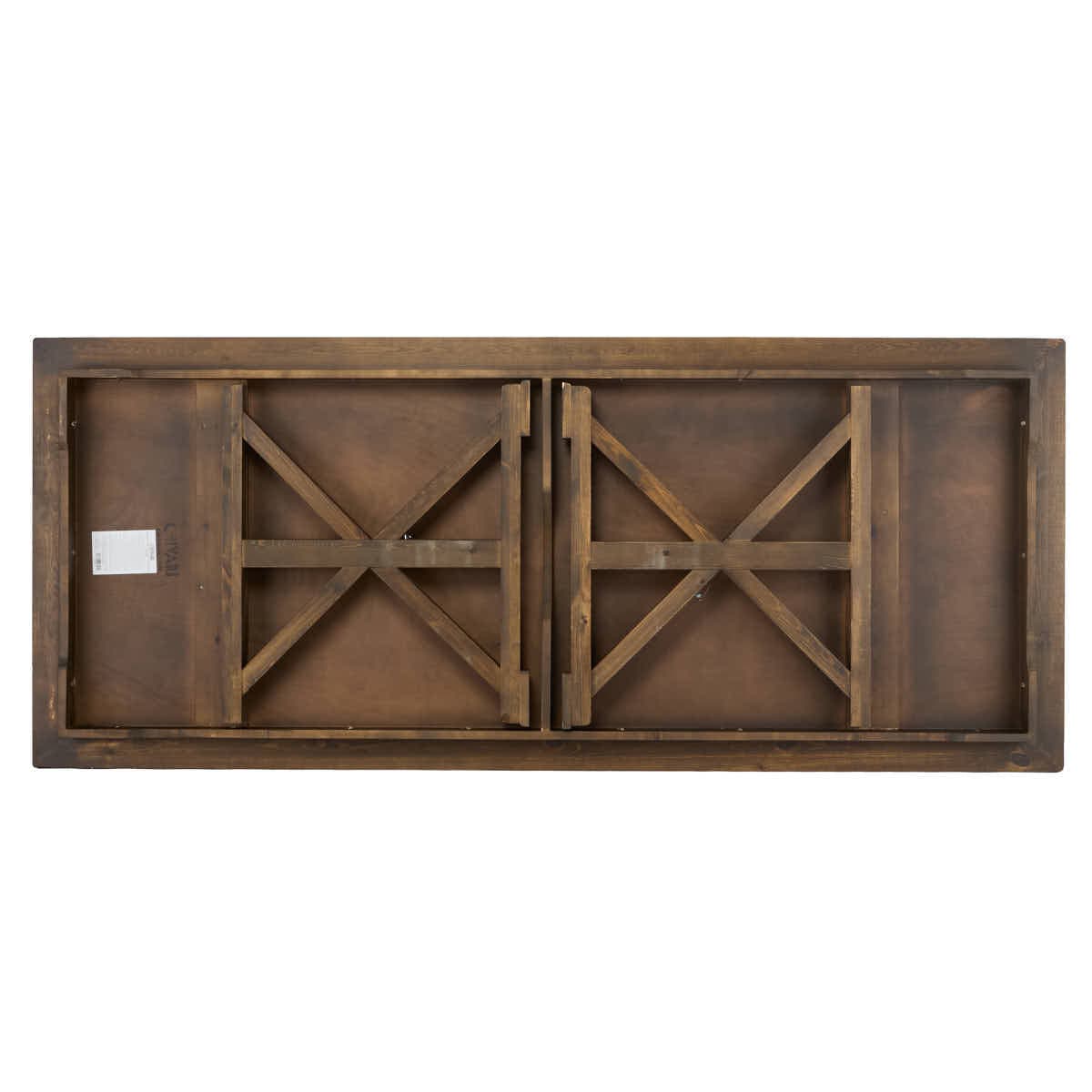 Chivari Fruitwood 96" x 40" (8 Foot) Rectangle X Leg Wood Farm Table TFRMPLRT9640-FTW-XL-AX