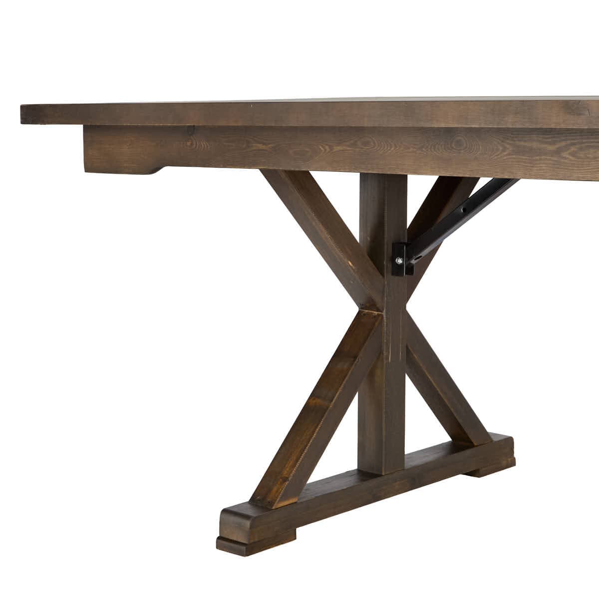 Chivari Fruitwood 96" x 40" (8 Foot) Rectangle X Leg Wood Farm Table TFRMPLRT9640-FTW-XL-AX