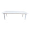 Chivari White Distressed 96" x 40" (8 Foot) Rectangle Thin Fluted Leg Wood Farm Table TFRMPLRT9640-WHD-FL-AX