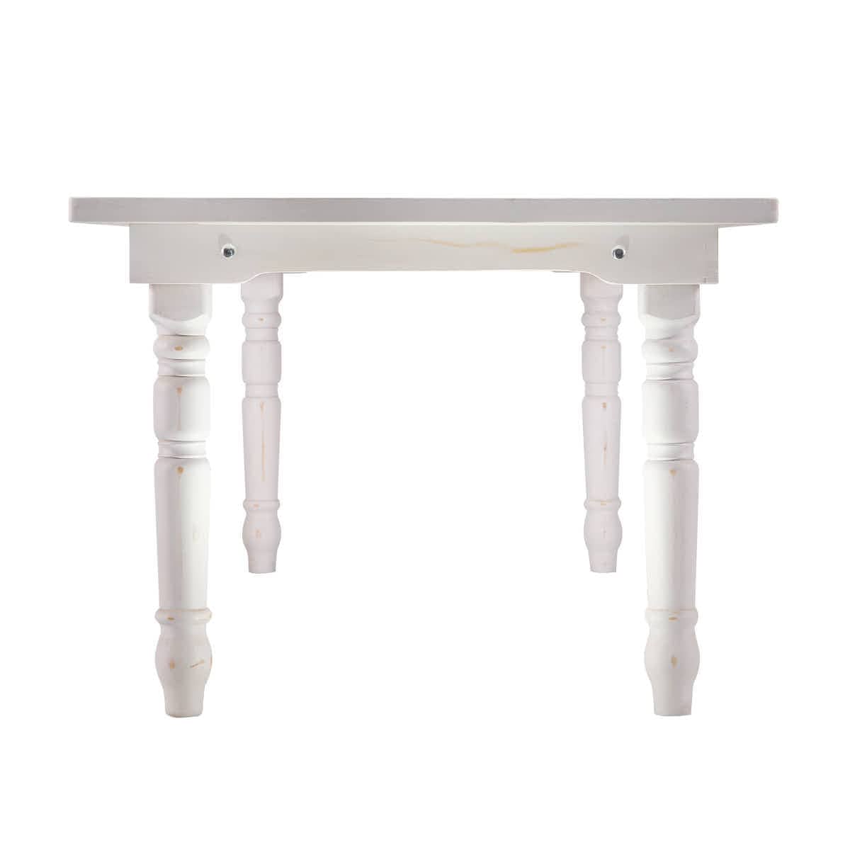 Chivari White Distressed 96" x 40" (8 Foot) Rectangle Thin Fluted Leg Wood Farm Table TFRMPLRT9640-WHD-FL-AX